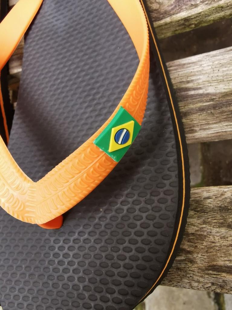 Braziliaanse slippers in oranje en zwart. 39-40., Ophalen of Verzenden, Zwart, Slippers