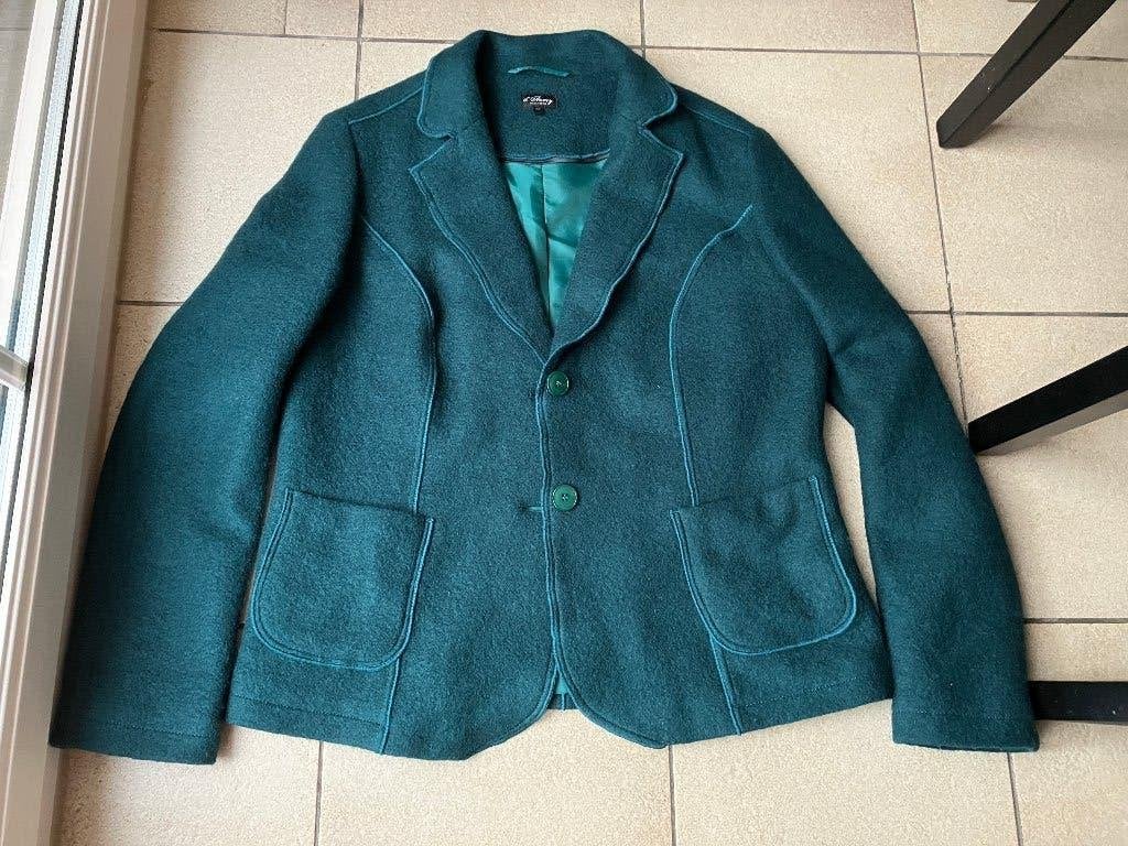 Leuke groen kleurige blazer - Maat 48 ( D'Auvry ), Maat 46/48 (XL) of groter, Ophalen of Verzenden, Zo goed als nieuw, Jasje