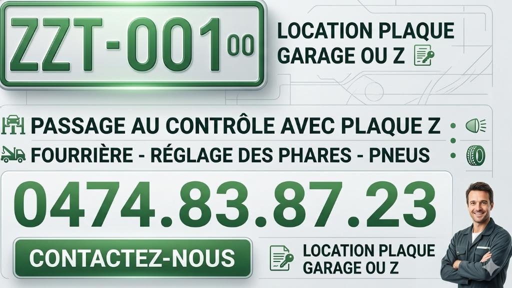 Location Plaque garage Z ou V à bxl et périphérie 0474838723, Services & Professionnels, Auto & Moto | Mécaniciens & Garages, Apk-keuring
