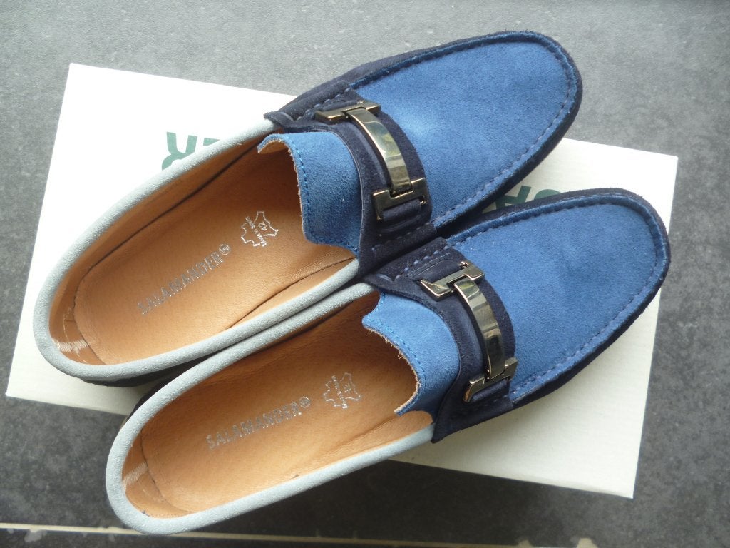 Blauwe heren schoenen / mocassins maat 42, Blauw, Nieuw, Ophalen of Verzenden, Espadrilles of Moccasins