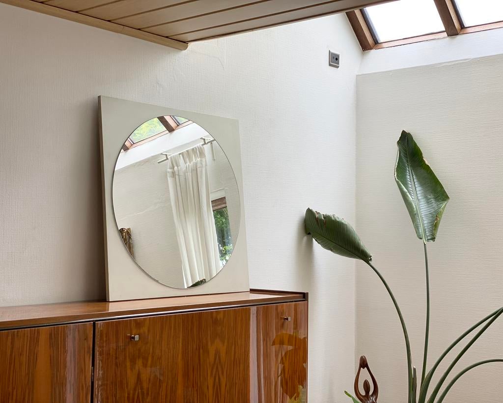 Space-age spiegel, Huis en Inrichting, Woonaccessoires | Spiegels, Zo goed als nieuw, Rond, Ophalen