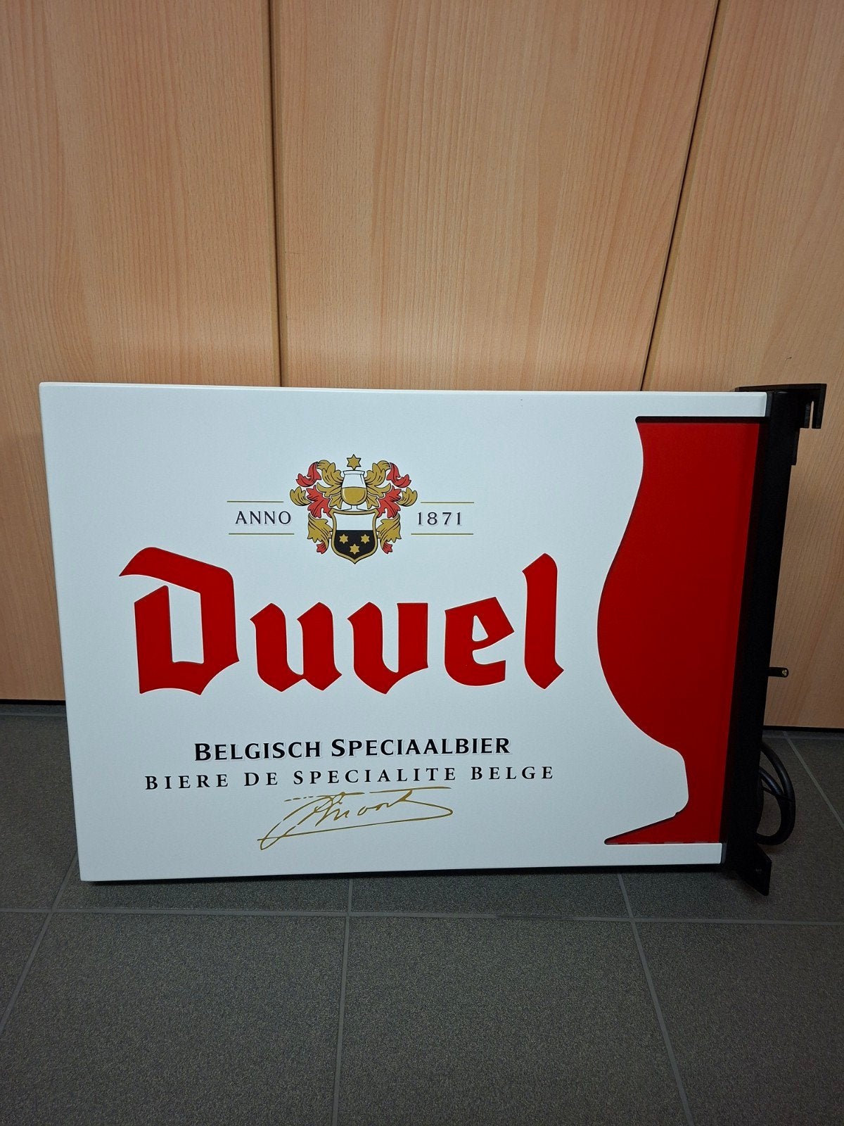 dubbelzijdige duvel lichtreclame, Verzamelen, Ophalen, Nieuw, Duvel