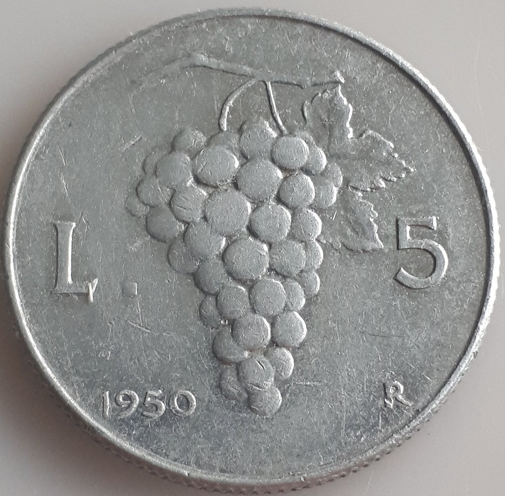 ITALIË : 5 LIRE 1950 KM 89, Ophalen of Verzenden, Italië, Losse munt