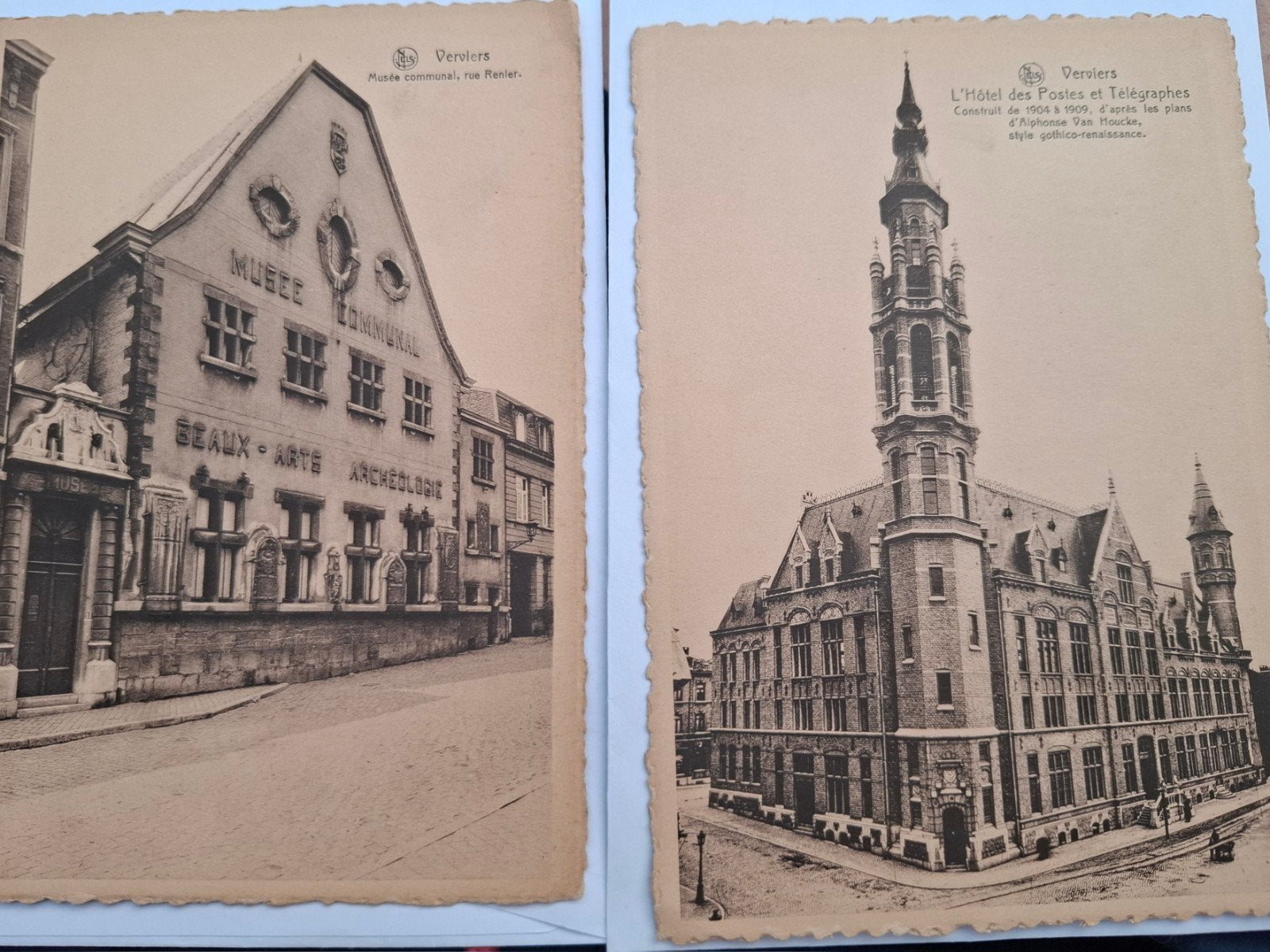 Verviers. Set van 2 ansichtkaarten, Verzamelen, Ophalen of Verzenden, Luik
