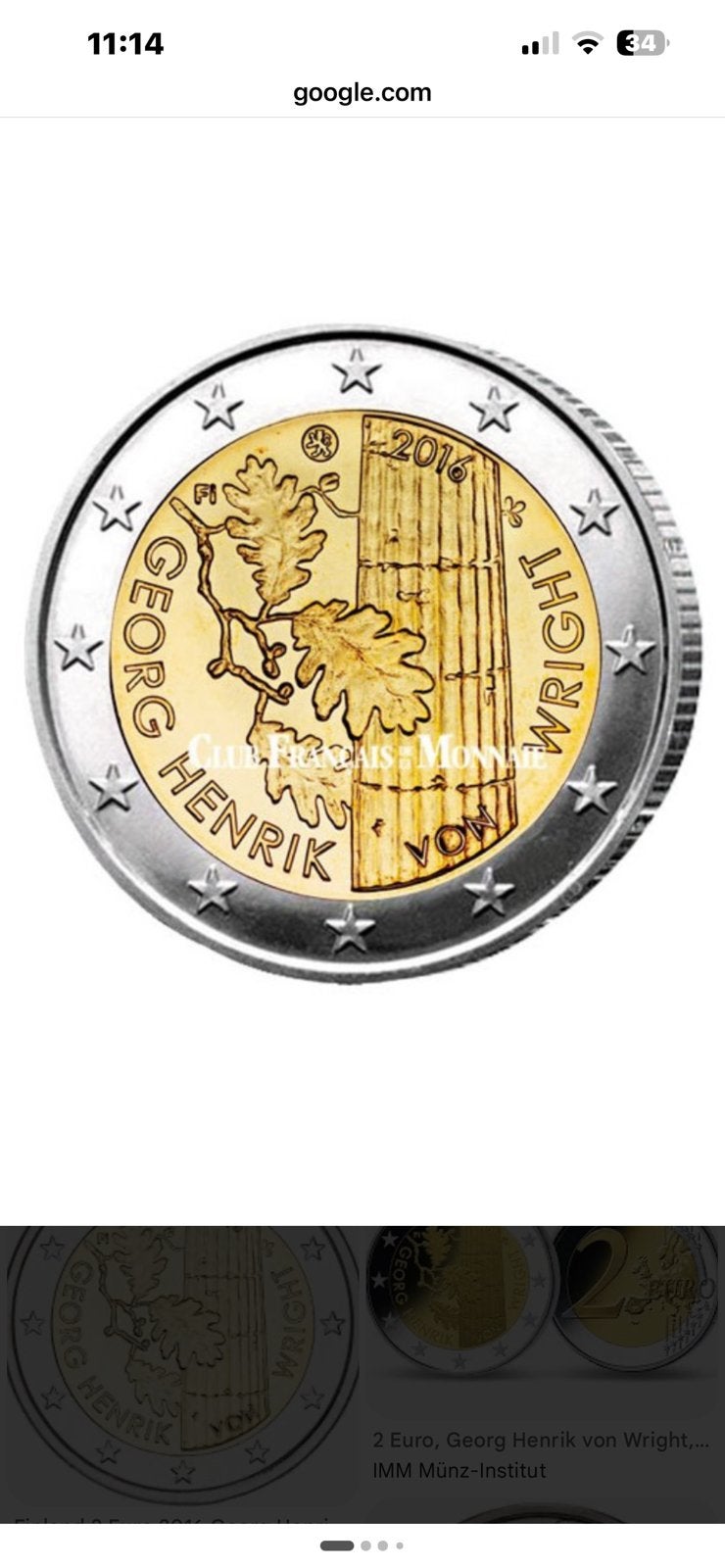 2 euro finland 2016 georg henrik von wright, Timbres & Monnaies, Enlèvement ou Envoi, Finlande, 2 euros, Monnaie en vrac
