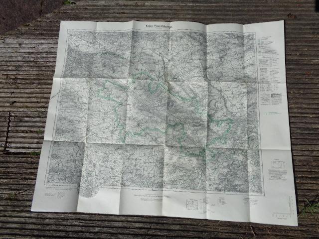 WO 2 D militaire stafkaart 1942 , Kreis Eckartsberga, Ophalen of Verzenden, Landmacht, Overige typen