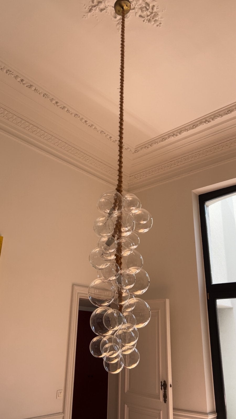 Grande suspension « bulles » et paire d’appliques assorties, Maison & Meubles, Lampes | Lustres, Enlèvement, Comme neuf, Verre