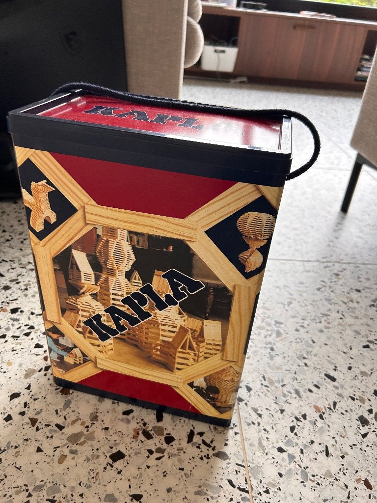Kapla blokken met boek, Ophalen, Gebruikt