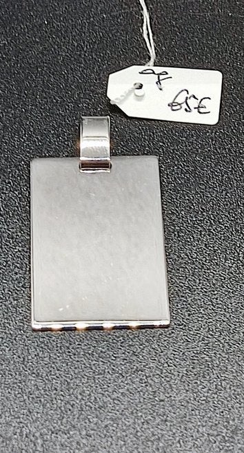 Pendentif plaque rectangulaire, gravable, en argent, Neuf, Enlèvement ou Envoi, Autres représentations, Argent