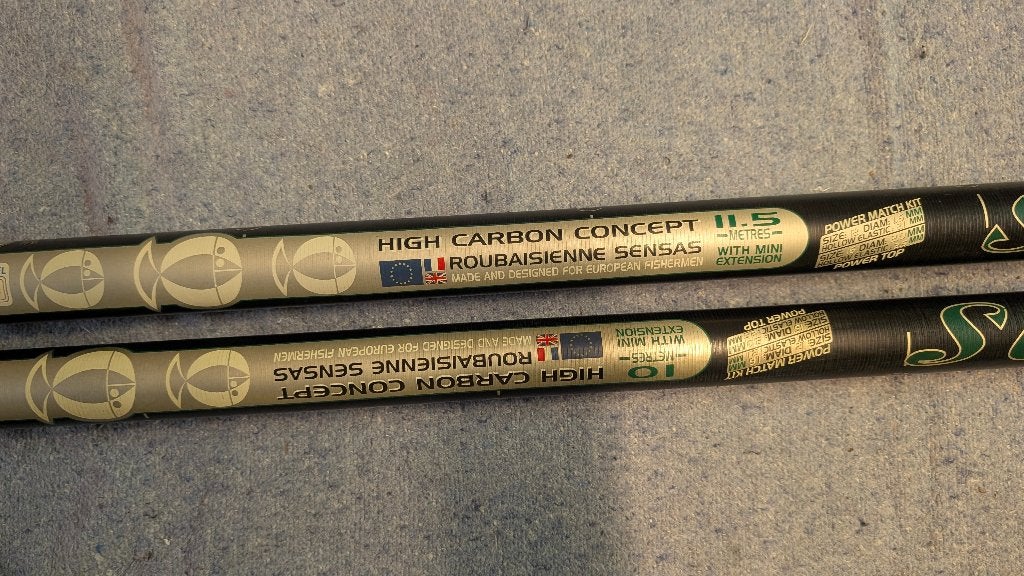 Canne à pêche Sensas Power Match 724, 11,50 m, en bon état., Enlèvement, Utilisé, Autres types