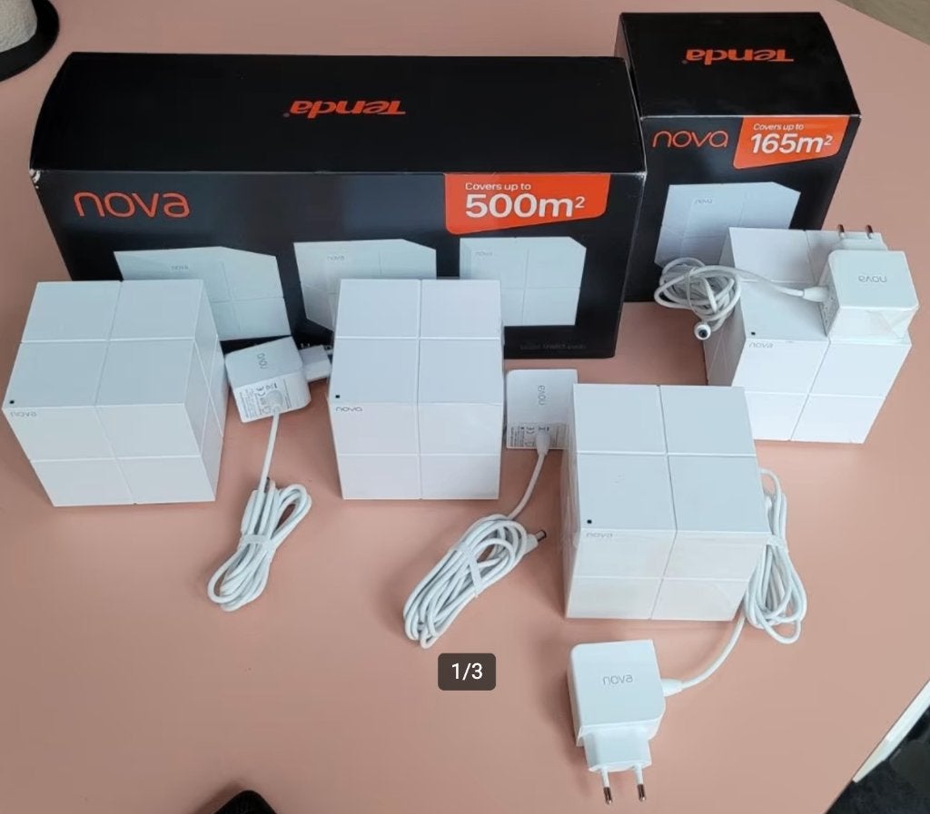 TENDA Nova (Set van 4) 500m2 WIFI mesh, Ophalen of Verzenden, Gebruikt, Tenda