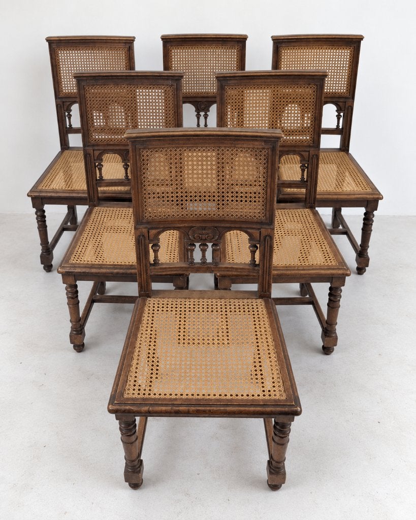 Lot de 6 chaises – style Henri II / Renaissance, Style Henri II / Renaissance, Brun, Enlèvement, Bois