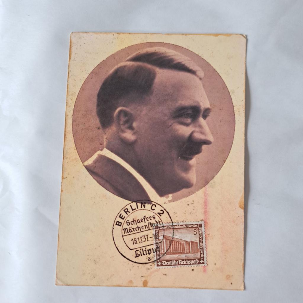 Ancienne carte postale allemande des années 1930 avec timbre, Enlèvement ou Envoi