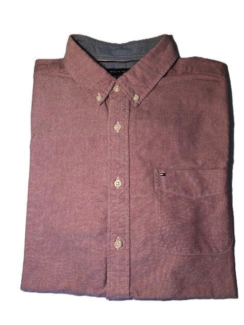 Chemise manches courtes TOMMY HILFIGER taille L Rose Homme, Tommy Hilfiger, Ophalen of Verzenden, Zo goed als nieuw, Halswijdte 41/42 (L)