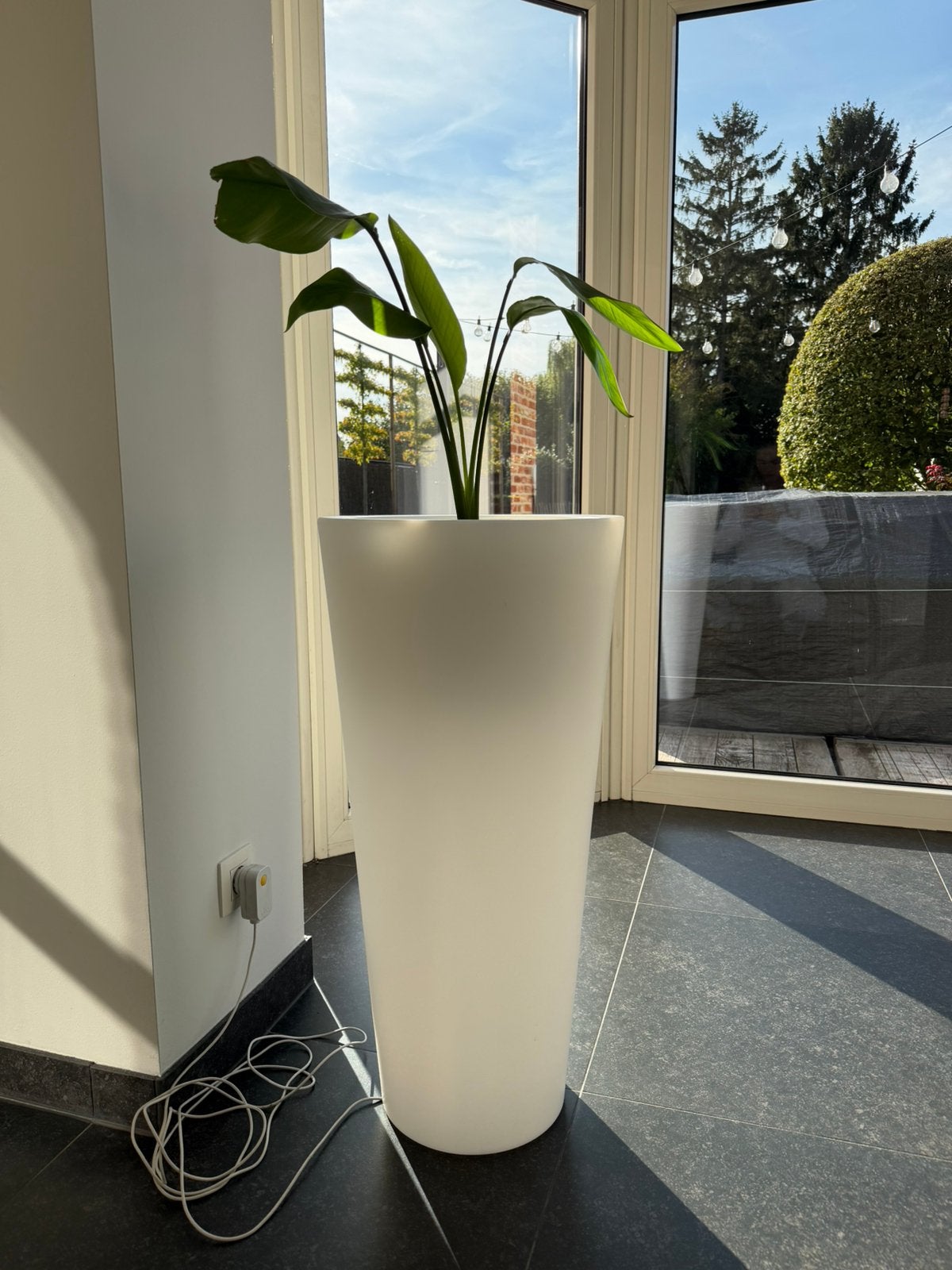Bloempot - LED verlicht - Elho, Kunststof, Gebruikt, 70 cm of meer, Ophalen
