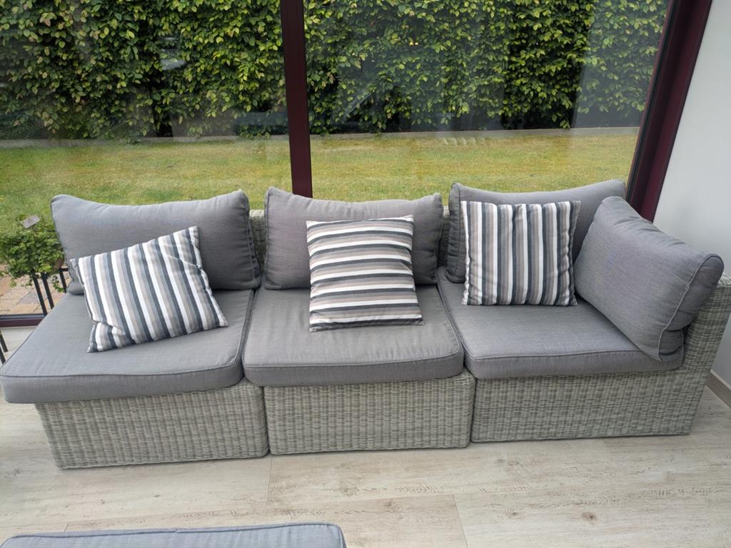 Loungeset met kussens, Enlèvement, Osier, Sets de jardin