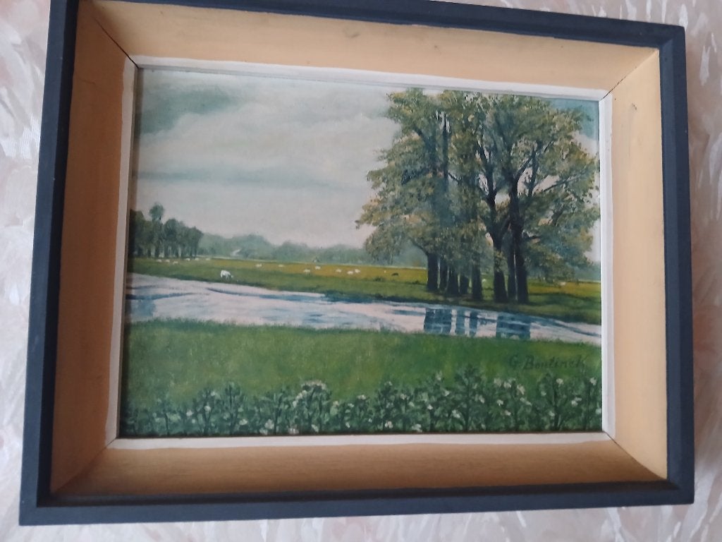 Schilderij g bontinck, Antiquités & Art, Enlèvement, Signé, Paysage, Panneau