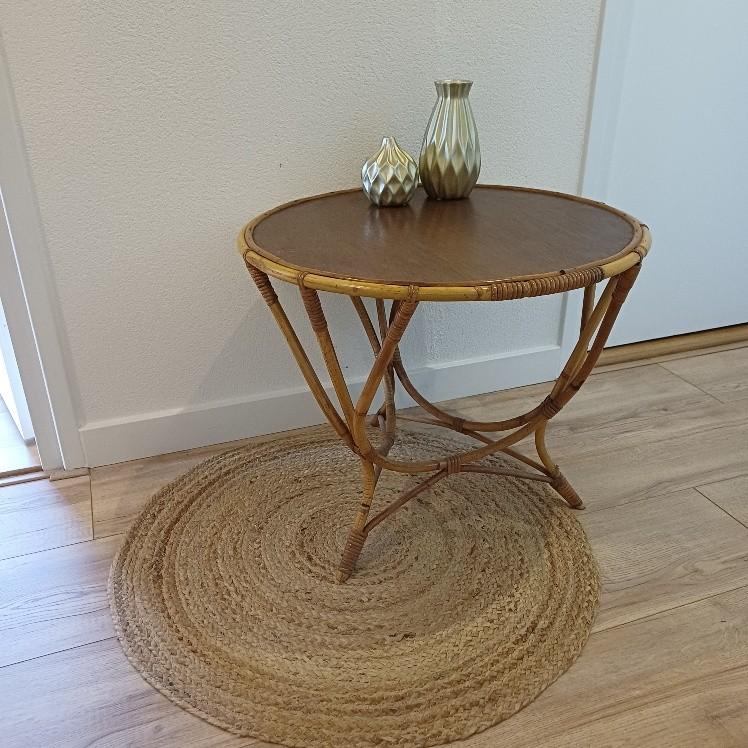 Vintage rotan salontafel, Huis en Inrichting, Tafels | Salontafels, Ophalen