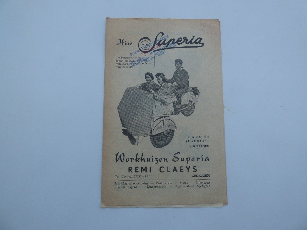 BROCHURE SUPERIA EXPO 58, Enlèvement ou Envoi, Utilisé