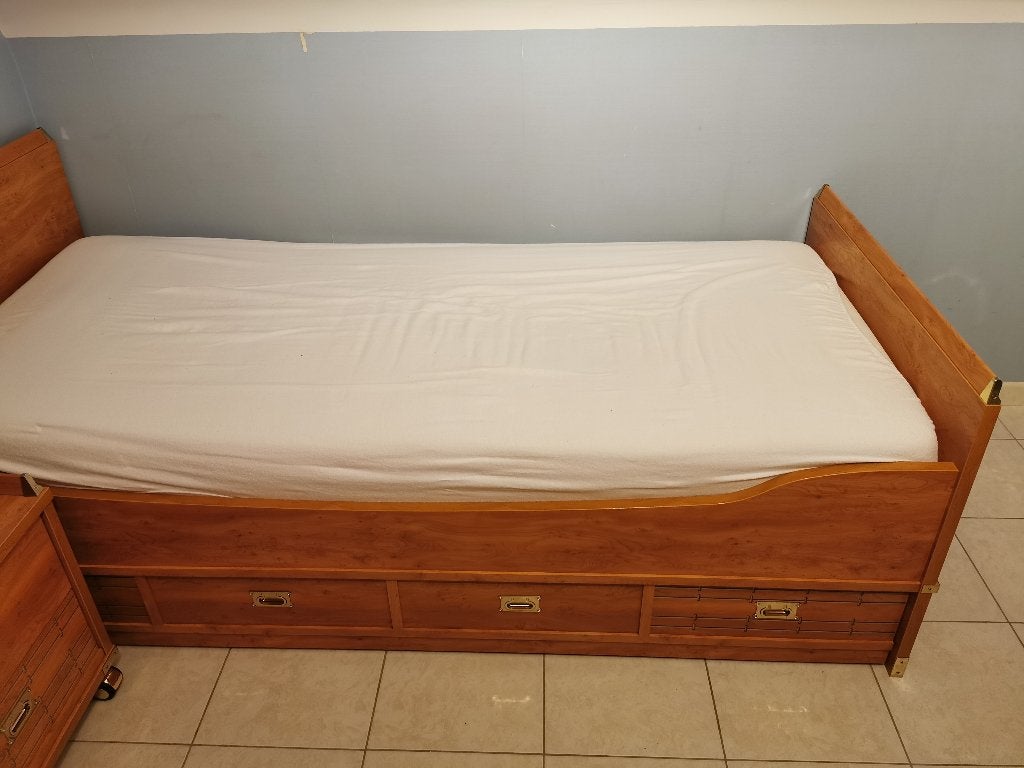 Bed, Ophalen, Gebruikt, Eenpersoons, Hout
