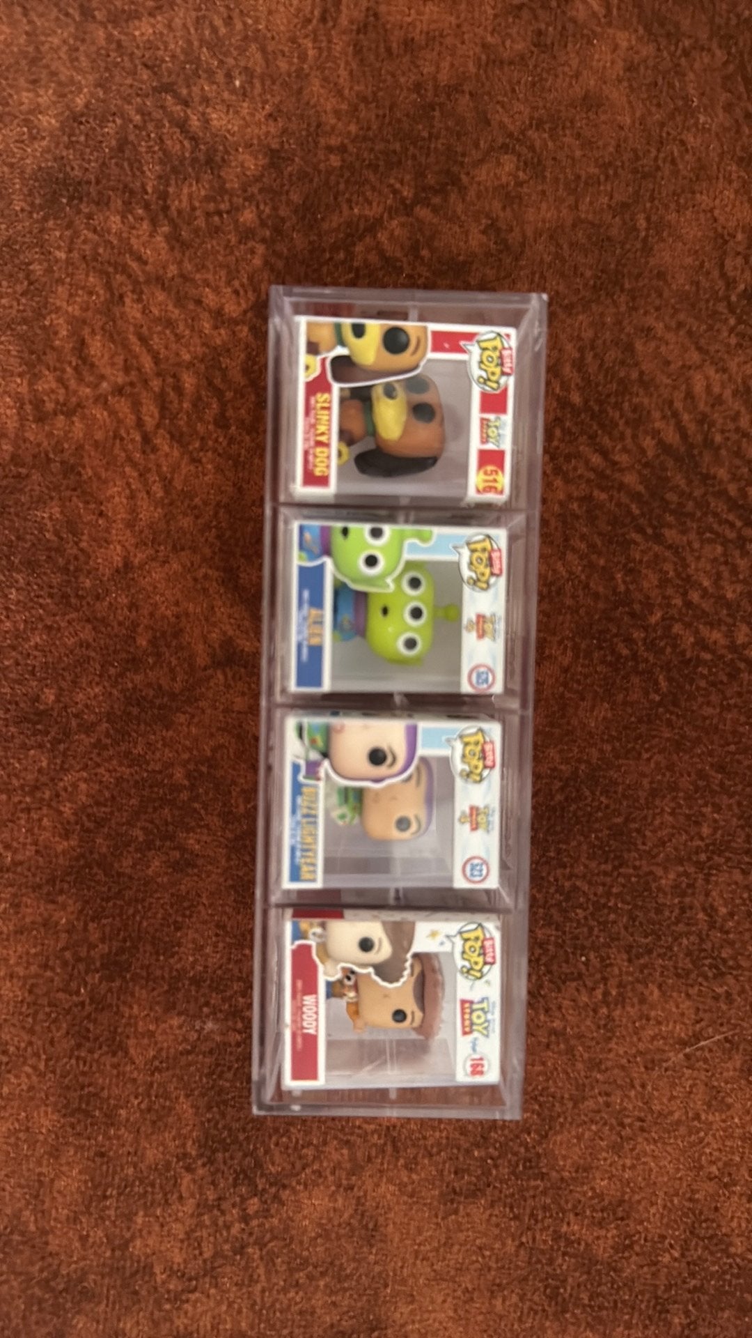 Funko Bitty Pop Toy Story set Woody, Buzz, Alien  Slinky Dog, Ophalen, Zo goed als nieuw