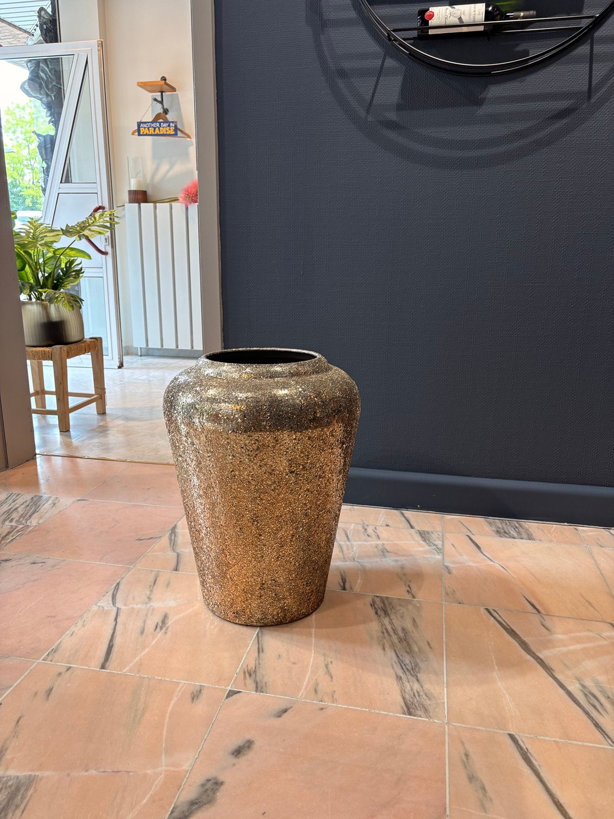 VLOERVAAS — goud-brons, 60cm, Huis en Inrichting, Ophalen, Leonardo, Leonardo, Zo goed als nieuw