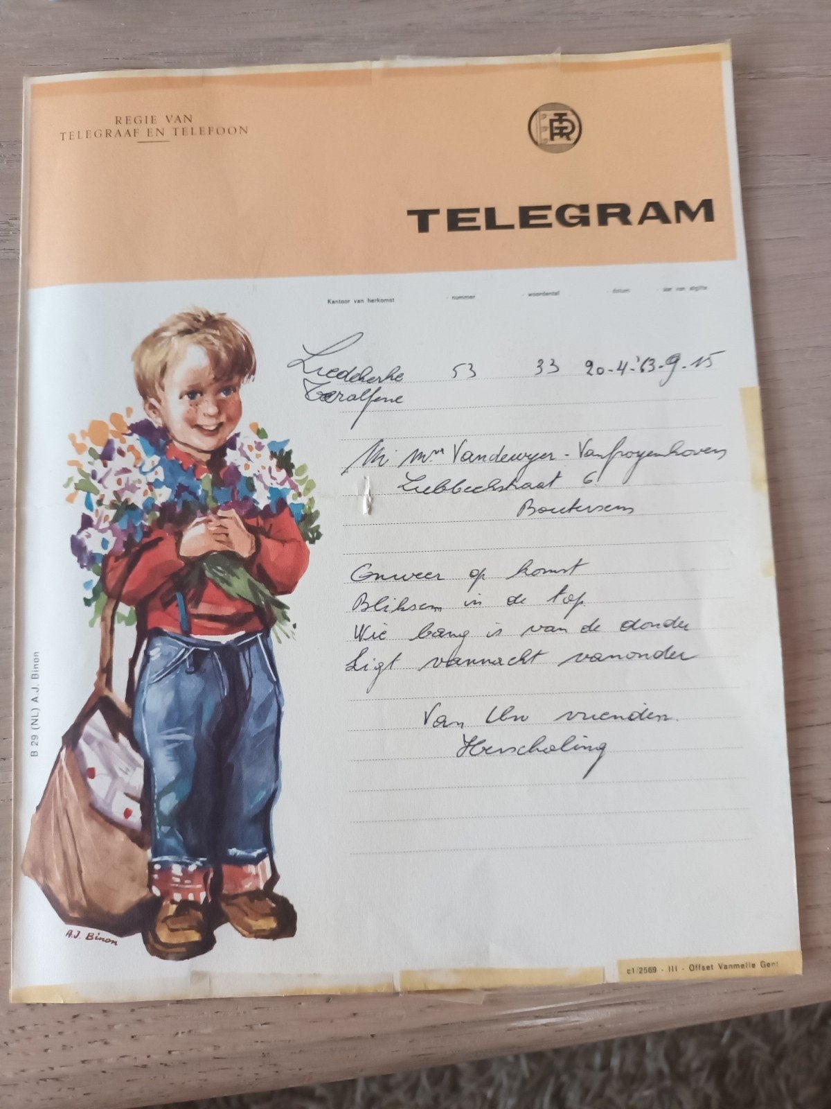 2 oude telegram uit 1963, Verzamelen, Ophalen of Verzenden