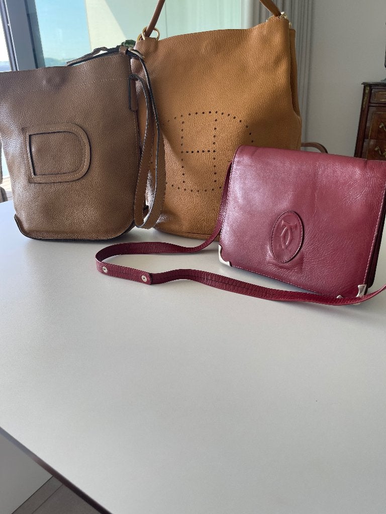 Lot de 3 sacs  en cuir, Enlèvement ou Envoi, Utilisé