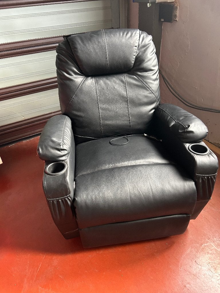 Relaxstoel met verwarming en massage, Ophalen, Gebruikt, 75 tot 100 cm, Leer