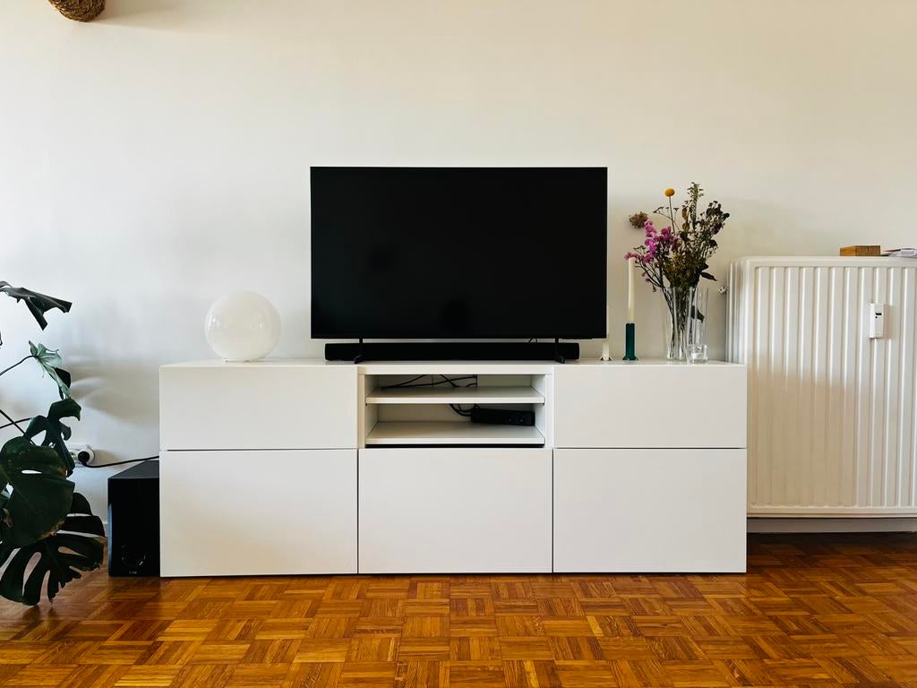 tv-meubel wit - Besta Ikea, Ophalen, Zo goed als nieuw