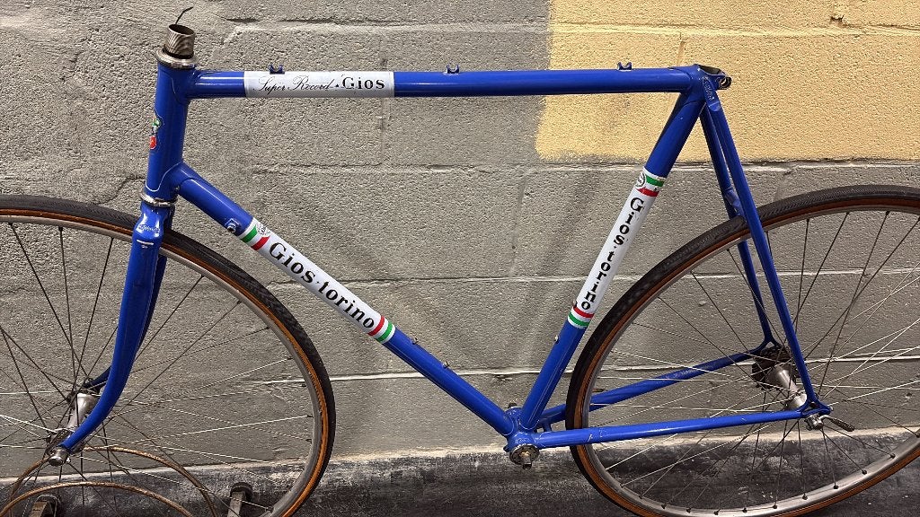 Retro gios torino super record koersframe, Gebruikt, Staal, Velgrem, Ophalen of Verzenden