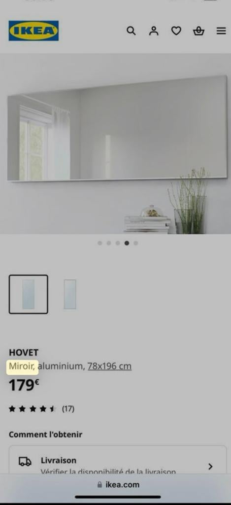 Miroir, Enlèvement ou Envoi, Comme neuf