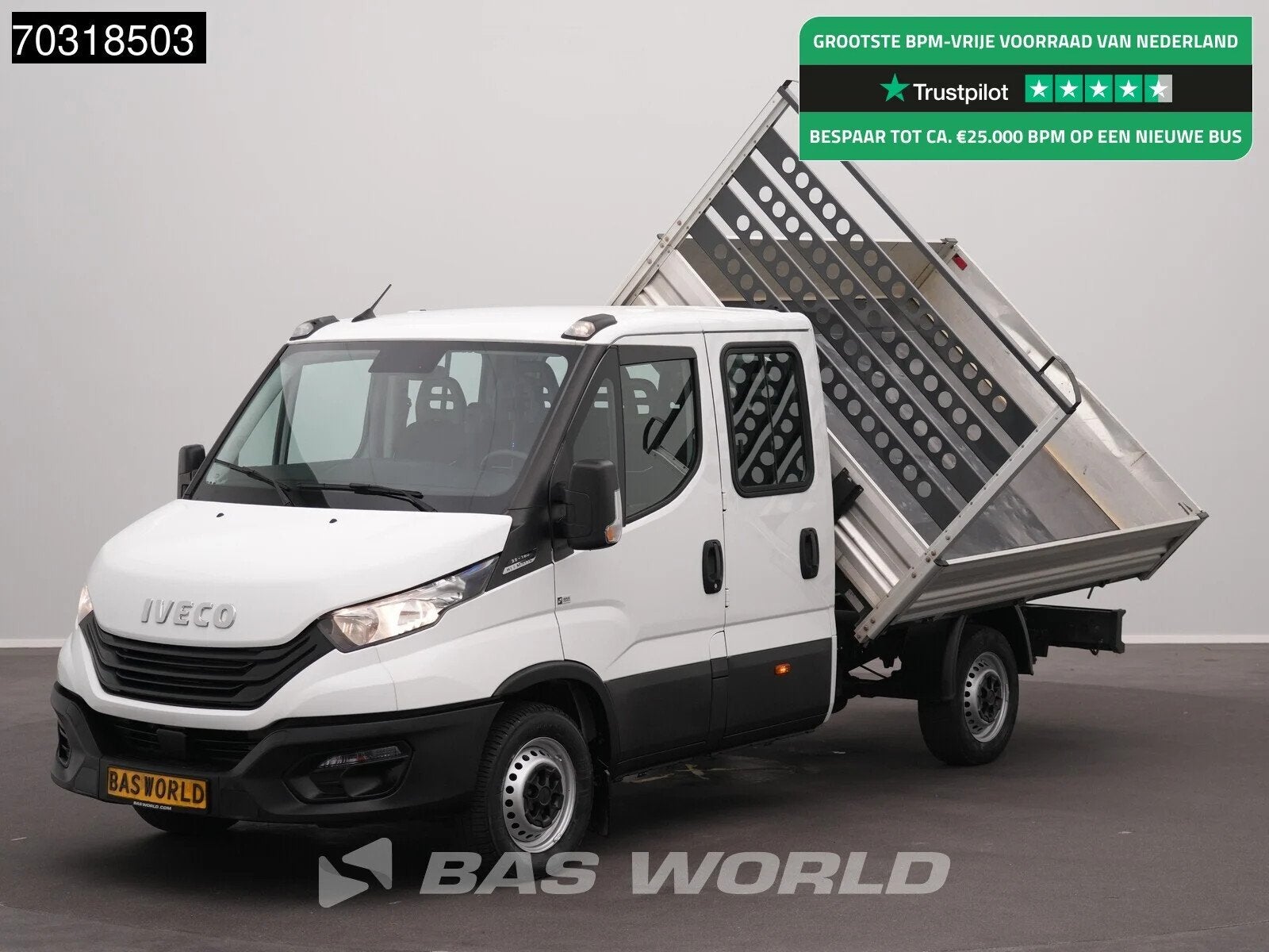 Iveco Daily 35S16 Automaat Driezijdige Kipper Dubbel Cabine, Auto's, Bestelwagens en Lichte vracht, Automaat, Stof, Gebruikt, Euro 6