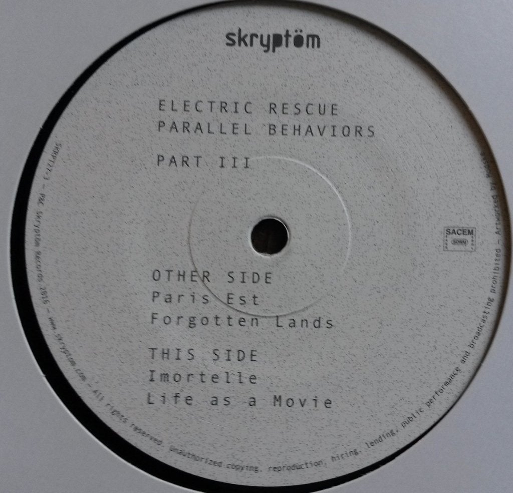 Vinyl Techno Electro : Electric Rescue - Parallel Behaviors, Cd's en Dvd's, Vinyl | Dance en House, Verzenden, Techno, EP, EP