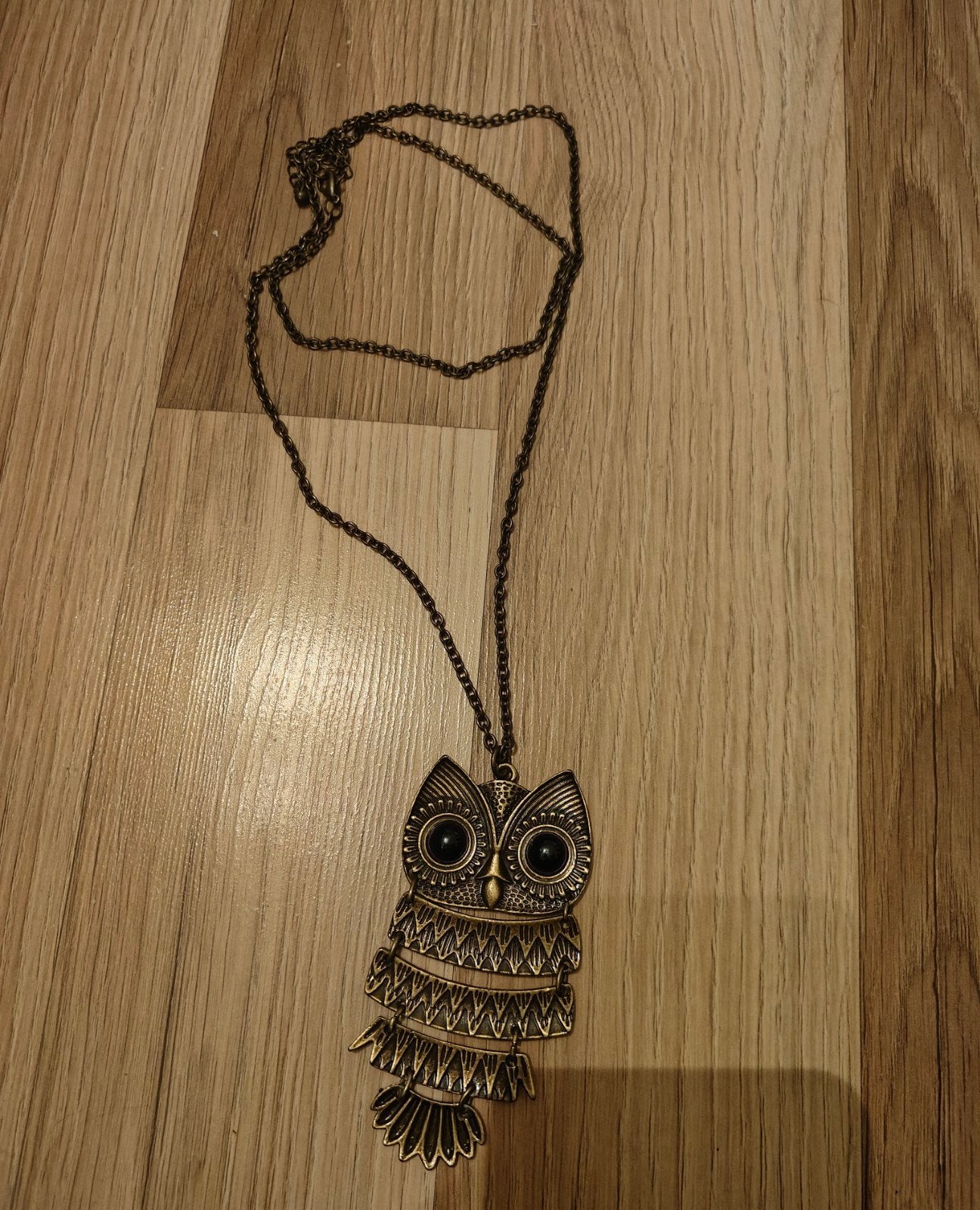 Ketting met uilhangertje, Bijoux, Sacs & Beauté, Enlèvement ou Envoi, Utilisé, Brun, Avec pendentif