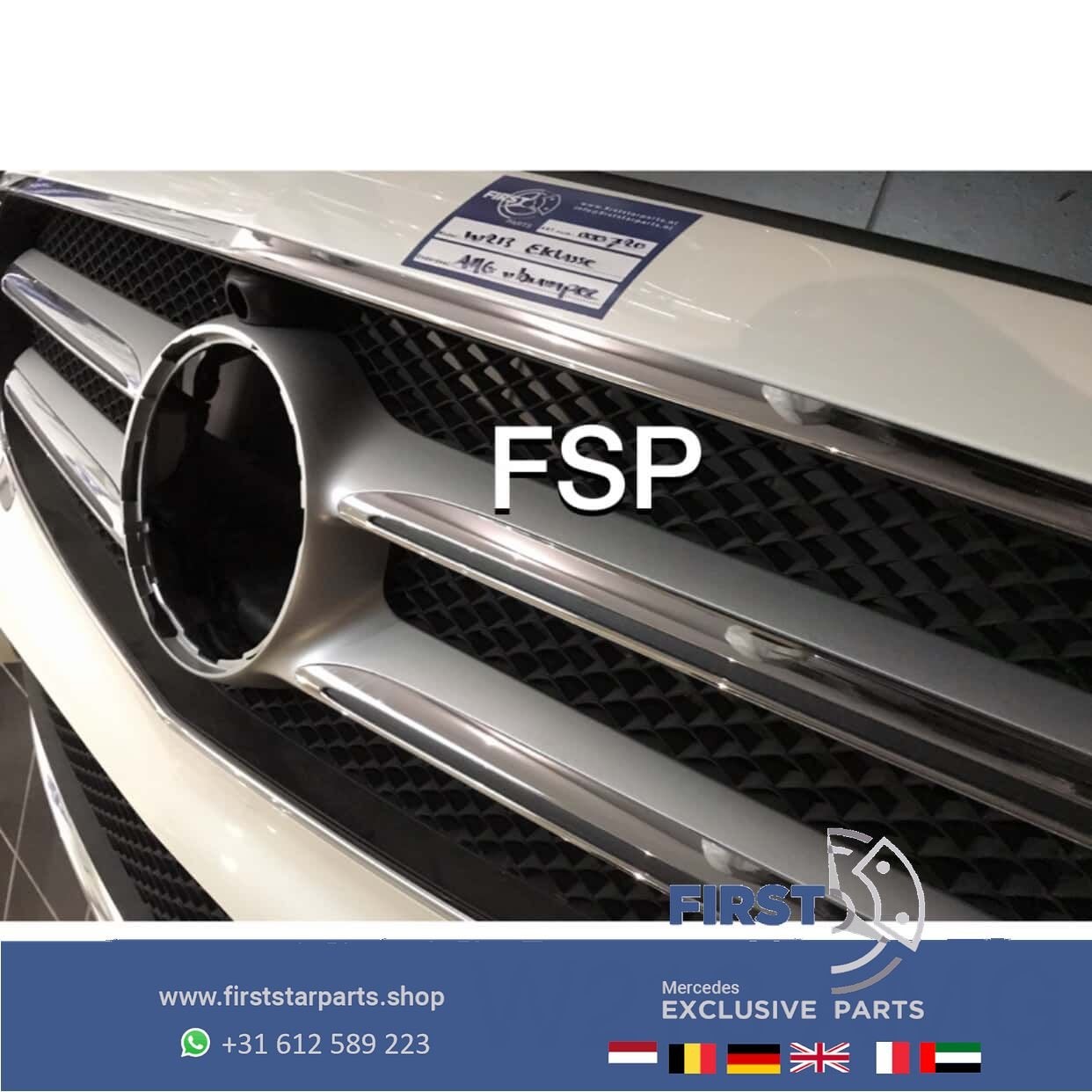 W213 E43 AMG LINE Voorbumper COMPLEET Mercedes E Klasse WIT, Gebruikt, -, Voor, Ophalen of Verzenden
