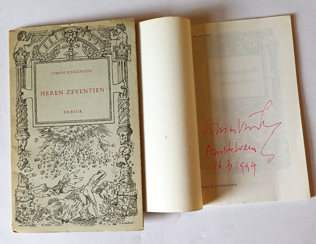 Simon Vinkenoog: Heren zeventien, sig./opdracht Hugo Claus., Boeken, Ophalen of Verzenden, Zo goed als nieuw, Vinkenoog - Claus
