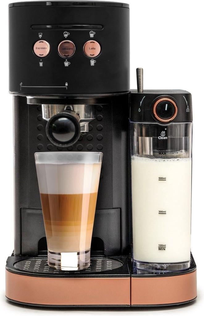 BluMill Koffiemachine met melkopschuimer, Elektronische apparatuur, Ophalen, Afneembaar waterreservoir, Koffiemachine, Gemalen koffie