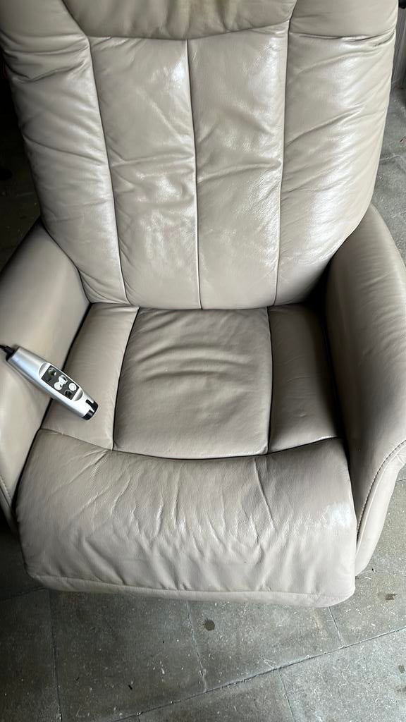 Elektrische relaxzetel, Huis en Inrichting, Fauteuils, Ophalen, Gebruikt, Leer