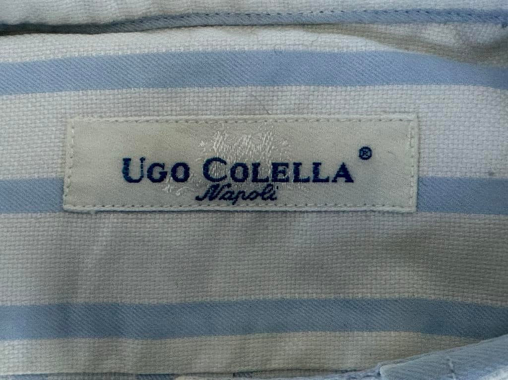 Chemise de costume italienne Ugo Colella à l'état neuf, Enlèvement ou Envoi, Comme neuf, Bleu, Tour de cou 39/40 (M)