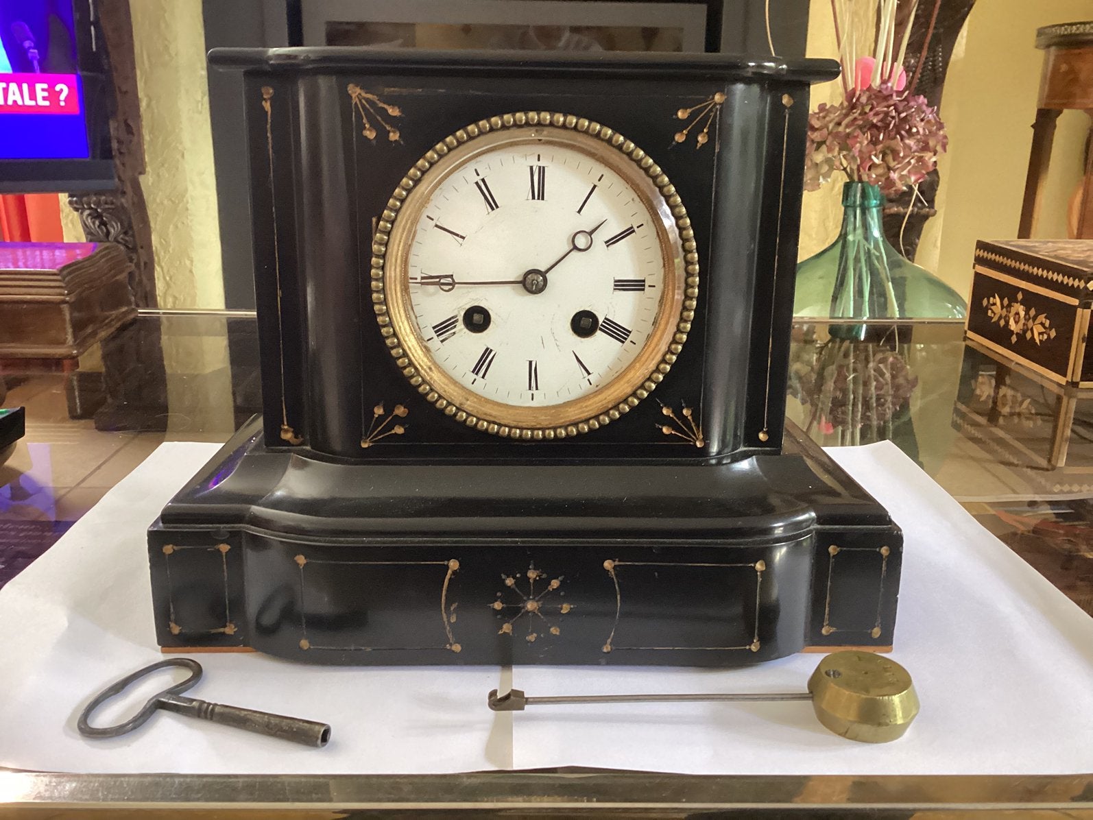 Horloge en marbre Napoleon III, Antiquités & Art, Enlèvement