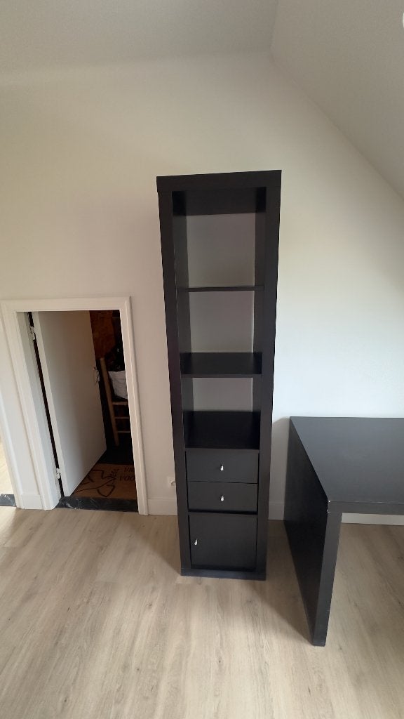 zwarte bibliotheekkast, Ophalen, Minder dan 50 cm, Gebruikt, 200 cm of meer