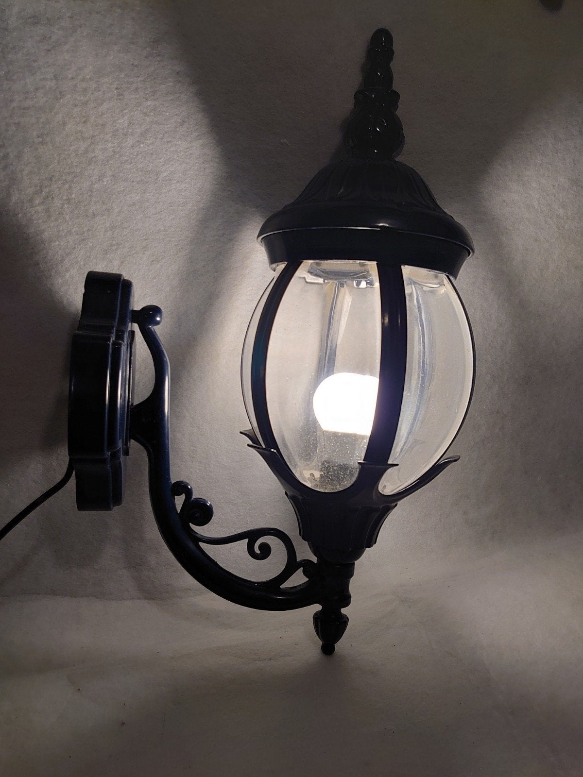 Blauwe Klassieke muurlantaarn voor buiten, Ophalen, Gebruikt, Glas, Klassiek