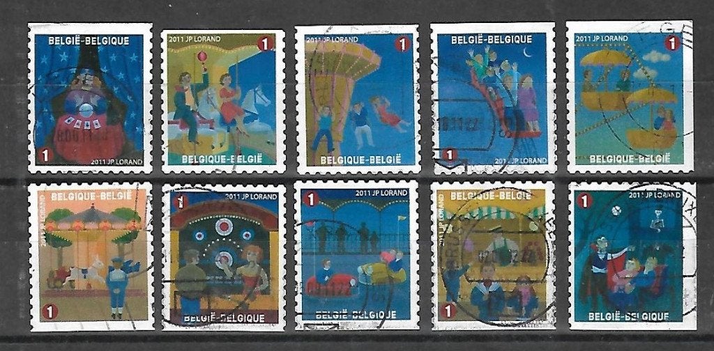 Kermis Foor complete set gestempeld, Envoi, Affranchi, Oblitéré