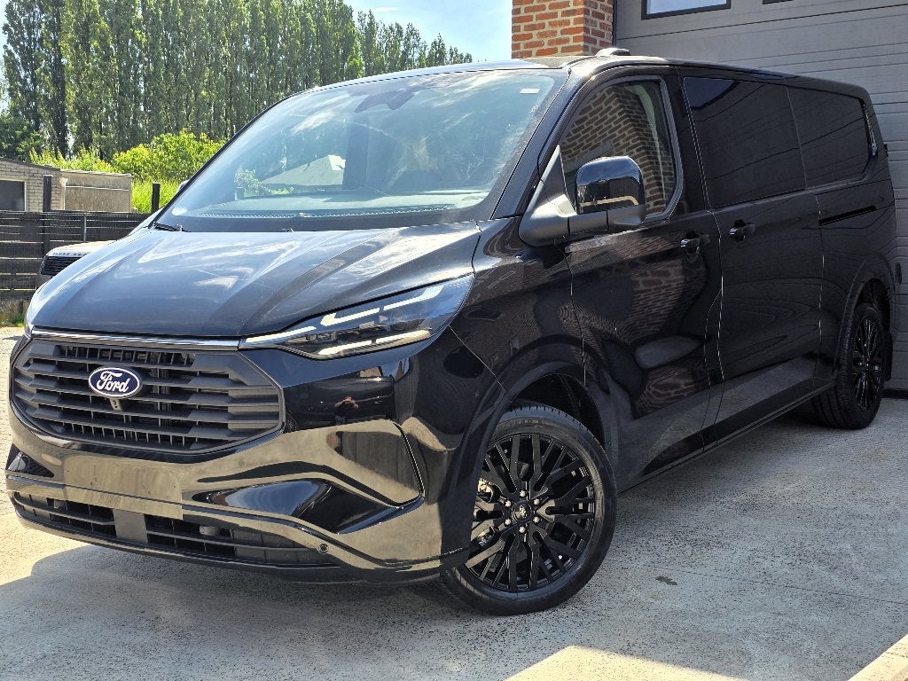 Ford Transit Custom PHEV 227 PK - Dub Cab 6ZIT - NIEUW 0KM, Auto's, Bestelwagens en Lichte vracht, Stof, Zwart, Bedrijf, 6 zetels