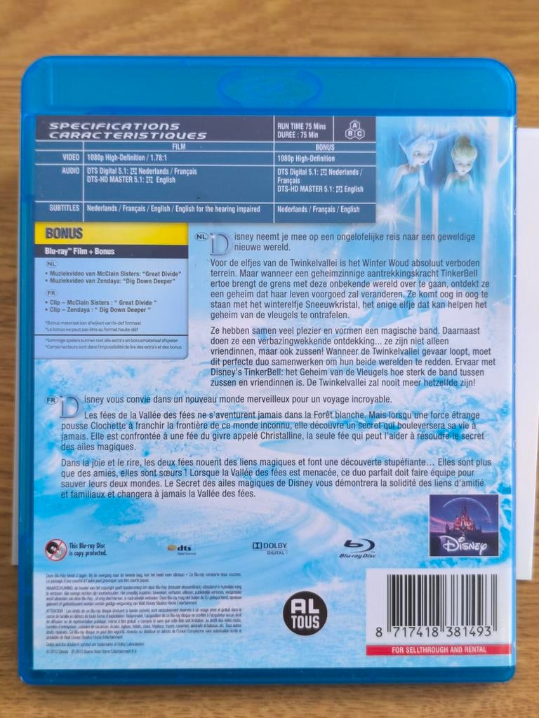 Tinkerbell Blu ray - Tinkerbell het geheim van de vleugels., Ophalen of Verzenden