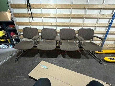 Wacht banken bruin / banc salle d'attente, Maison & Meubles, Canapés | Salons, Enlèvement, Comme neuf, Bois