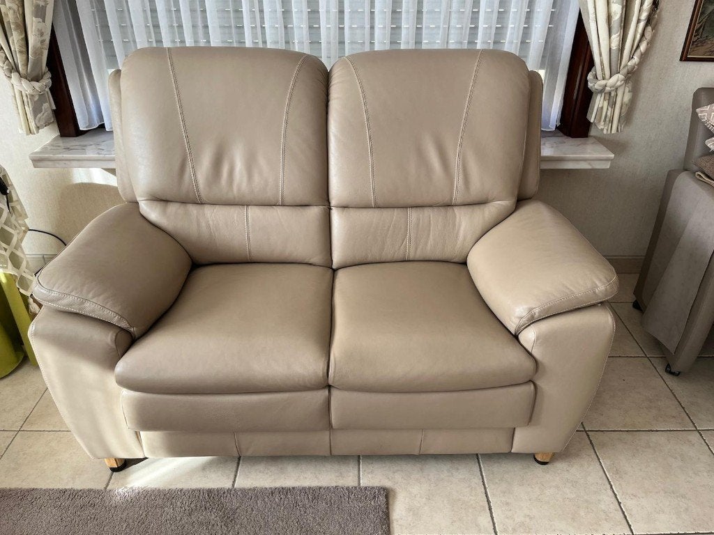 salon leder, Huis en Inrichting, Ophalen, 250 tot 300 cm, Gebruikt, Leer