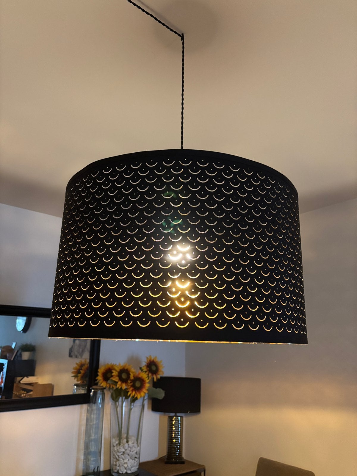 Hanglamp (kap) 59cm diameter en 35cm hoog, Maison & Meubles, Lampes | Abat-jour, Suspension, Plastique, Rond, Enlèvement