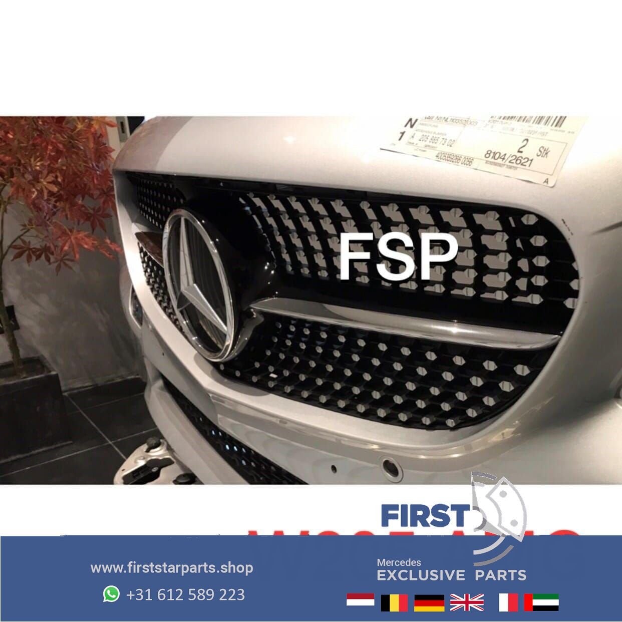 W205 C205 43 AMG BUMPER COMPLEET Mercedes C Klasse 43 ORIGIN, Utilisé, -, Avant, -
